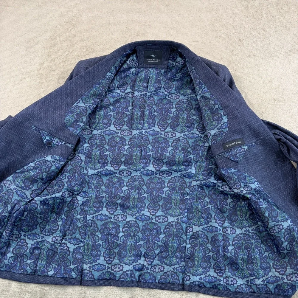 Tailorbyrd Stretch Fabric Sport Coat Blazer in Denim‎ Blue Men 40R 2-Button NWT